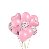 Party Mix Light Pink Metallic, Confetti and Foil Balloons for All Kind of Balloon Party Decorations (Light Pink), 10 Pieces Combo