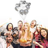 Party Mix Silver Metallic, Confetti and Foil Balloons for All Kind of Balloon Party Decorations (Silver), 10 Pieces Combo