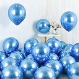 Super Shiny HD Metallic Chrome Balloons Blue for Party Decorations -Pack of 50