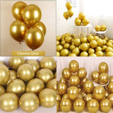 Super Shiny HD Metallic Chrome Balloons Gold for Party Decorations -Pack of 50