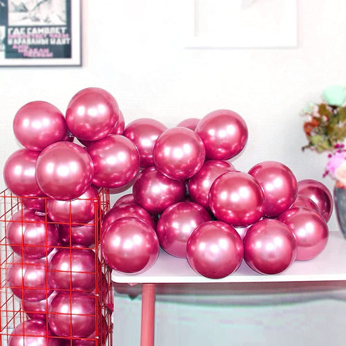 Super Shiny HD Metallic Chrome Balloons Pink for Party Decorations -Pack of 50