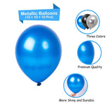 Happy Birthday Balloons Decoration Items Combo Kit Blue, Silver & Black - 31 Pcs for Kids and adults