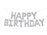 Happy Birthday Balloons Decoration Items Combo Kit Blue, Silver & Black - 31 Pcs for Kids and adults