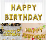 Happy Birthday Golden Foil Balloons in Capital Letters Upper Case for Birthday Decorations