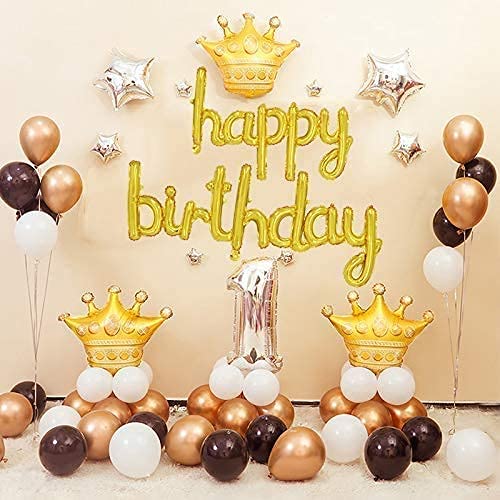 Birthday Golden Foil Balloons in Small Letters Lower Case for Birthday Decorations