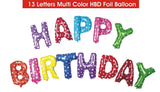 Happy Birthday Multicolor Rainbow Polka Dotted Happy Birthday Balloons,Banner Birthday Party Decoration