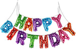 Happy Birthday Multicolor Rainbow Polka Dotted Happy Birthday Balloons,Banner Birthday Party Decoration