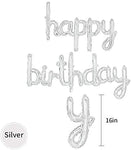 Birthday Silver Foil Balloons in Small Letters for Birthday Decorations