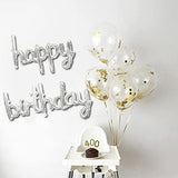 Birthday Silver Foil Balloons in Small Letters for Birthday Decorations