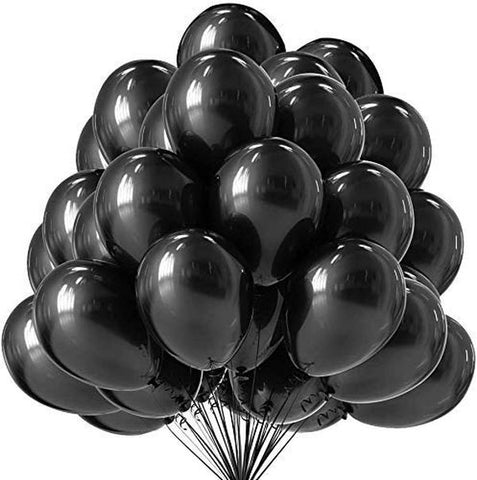 50 Pc Black Metallic Balloons for party Decorations Birthday, Anniversary, New Year, Christmas etc