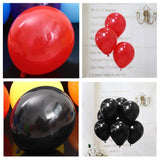 50 Pc Red and Black Metallic Balloons for party Decorations Birthday, Anniversary, New Year, Christmas etc