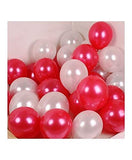 50 Pc Red and White Metallic Balloons for party Decorations Birthday, Anniversary, New Year, Christmas etc