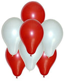 50 Pc Red and White Metallic Balloons for party Decorations Birthday, Anniversary, New Year, Christmas etc