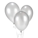 50 Pc Silver Metallic Balloons for party Decorations Birthday, Anniversary, New Year, Christmas etc