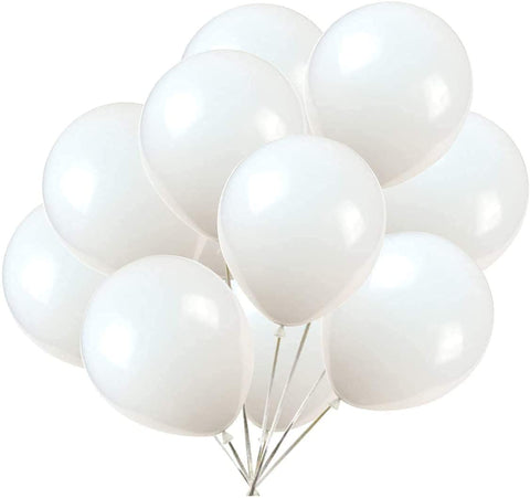 50 Pc Off White Metallic Balloons for party Decorations Birthday, Anniversary, New Year, Christmas etc