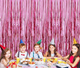 Metallic Tinsel Pink Foil Fringe Curtains 3ft x 6ft for Birthday, Anniversaries, Graduation, Retirement, Baby Shower, New Year Decoration- Pack of 1