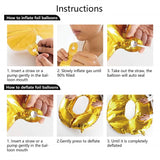 Party Mix Gold Metallic, Confetti and Foil Balloons for All Kind of Balloon Party Decorations (GOLD), 14 Pieces Combo