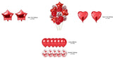 Party Mix Red Metallic, Confetti and Foil Balloons for All Kind of Balloon Party Decorations (Red), 14 Pieces Combo