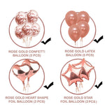 Party Mix Rose Gold Metallic, Confetti and Foil Balloons for All Kind of Balloon Party Decorations (Rose Gold), 14 Pieces Combo