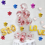 HD Pre Filled Confetti Balloons for Party Decorations Toy Balloons for Birthday Anniversary Baby Shower Bachelorette Party Decoration (Pack of 10) (Red Confetti)