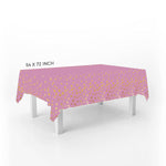 Pink Rectangular Shiny Metallic Tinsel Foil Star Print Reusable Table Cover 1.37mX1.83m for Indoor Outdoor Party Birthday,Wedding,Christmas,Buffet Parties,Camping