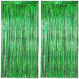 Metallic Fringe Green Curtains Size 3 ft x 6 ft for Birthday, Anniversaries, Graduation, Retirement, Baby Shower, New Year Backdrop Decoration- Pack of 1