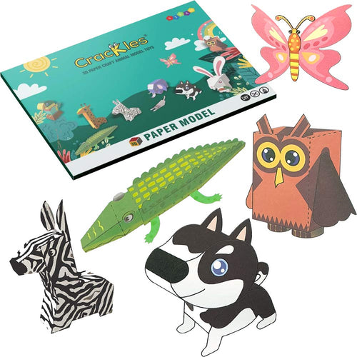 Paper Animal Toy Figures with Children Scissor, Multicolour, Pack of 5