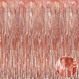 Metallic Fringe Rose Gold Curtains Size 3 ft x 6 ft for Birthday, Anniversaries, Graduation, Retirement, Baby Shower, New Year Backdrop Decoration- Pack of 2