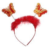 Fairy Butterfly Wings with Matching Hair Band and Magic Wand Costume for Baby Girls Birthday Party/Princess Accessories/Party Gift for Kids/ Party Supplies (Pack of 1,Red)