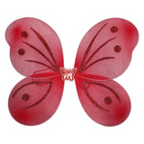 Fairy Butterfly Wings with Matching Hair Band and Magic Wand Costume for Baby Girls Birthday Party/Princess Accessories/Party Gift for Kids/ Party Supplies (Pack of 1,Red)