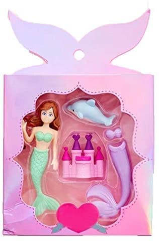 Mermaid Princess or Angel Fairy Colorful Erasers for Children Party Favors- Assorted Designs and Mix