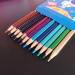 Space Wood Double Sided Color Pencil For Adult/Kids Coloring Books, Artist Drawing, Sketching, Crafting (12 Pencils, 24 Colors)