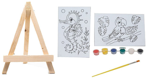 Miniature Canvas Board 4'*6' Pack of 2 Combo Canvas for Kids to Paint for Beginners|Canvas for Painting |for Acrylic Painting|Combo Includes 2 Canvas Boards|Age 5+ (Assorted Designs)