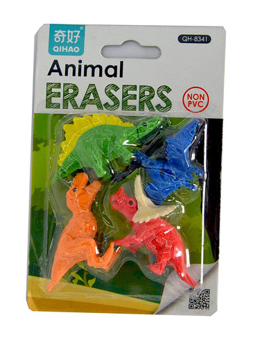 Cute Colourful Dinosaur Erasers - Pack of 1 (Total 4 Erasers) for Birthday Return Gifts (Random Design will be sent)