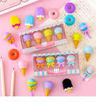 Crackles Cutest Dessert Food Erasers, Puzzle Erasers, Erasers for Kids, Fun Erasers, Gifts for Kids, Pencil Erasers (Popsicle, Ice Cream Cone, Lollipop and Donuts Total 16 Erasers) Pack of 4