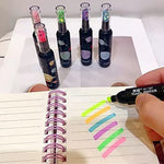 6 Pcs/Set Highlighters Marker Pens Stationery Cute Space Theme Bottle Shaped Markers for Kids Girls Boys