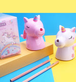 Cute Cartoon Unicorn Shaped Manual Color Pencils/Pencil Sharpener for Toddlers, Table Sharpener Machine School Stationary Gift for Kids ( Pack of 1, Multi Color)