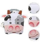 Cute Cow Money Safe Piggy Bank with Lock, Savings Bank for Kids, Made of Tin Metal - Pack of 1