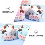 Cute Cow Money Safe Piggy Bank with Lock, Savings Bank for Kids, Made of Tin Metal - Pack of 1