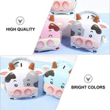 Cute Cow Money Safe Piggy Bank with Lock, Savings Bank for Kids, Made of Tin Metal - Pack of 1