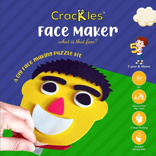 Crackles DIY EVA Foam Face Maker Puzzle Game- Make Funny Faces STEM Toy- Pack of 1