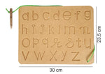 Wooden Alphabet Tracing Boards with Dummy Pencil| ABC Upper case and ABC Lower Case | Wooden Learning Toys