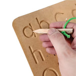 Wooden Alphabet Tracing Boards with Dummy Pencil| ABC Upper case and ABC Lower Case | Wooden Learning Toys