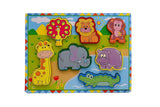 Vibgyor Vibes Attractive Colourful Self Corrective Chunky Wooden Puzzles (Random Theme Will Be Sent-Pack of 1)