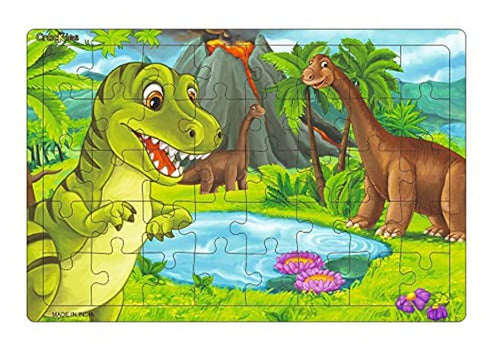 40 Pc Paperless Wooden MDF Jigsaw Puzzle Pre Historic Dinosaurs -Pack of 1