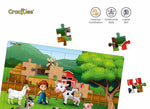 40 Pc Paperless Wooden MDF Jigsaw Puzzle Animal Farm-Pack of 1