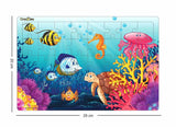 40 Pc Paperless Wooden MDF Jigsaw Puzzle Ocean Sea Animals -Pack of 1