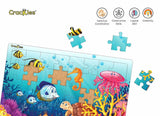 40 Pc Paperless Wooden MDF Jigsaw Puzzle Ocean Sea Animals -Pack of 1