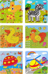 Wood Jigsaw Puzzles for Children- Pack of 12 Different Designs with 9 Piece Puzzle in a Frame Board (14.5X14.5 cm) (Random Pattern Will Be Sent, Birthday Return Gifta)