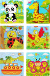 Wood Jigsaw Puzzles for Children- Pack of 12 Different Designs with 9 Piece Puzzle in a Frame Board (14.5X14.5 cm) (Random Pattern Will Be Sent, Birthday Return Gifta)